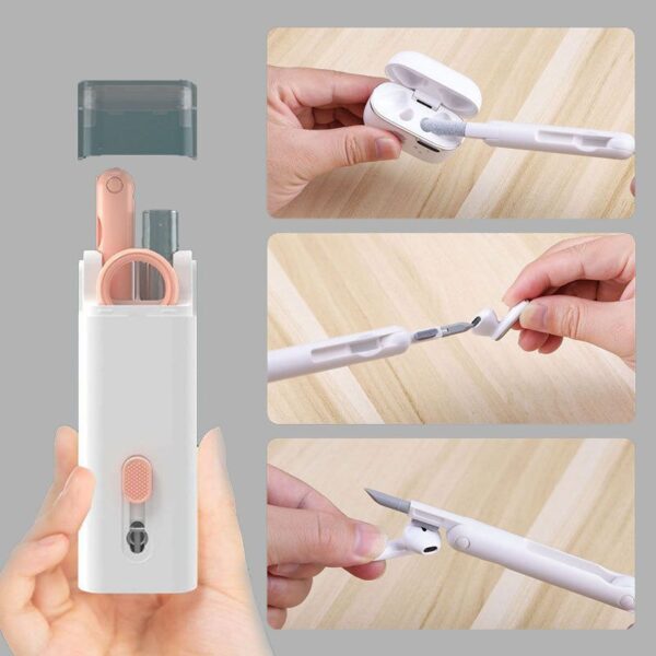 Multifunctional Cell Phone Cleaning Kit, iPhone Cleaning Kit for Charging Port Cleaner Keyboard Cleaning Bluetooth-compatible Headset Cleaning Pen Set Cleaning Tools Cleaner Keycap Puller Kit - Image 9