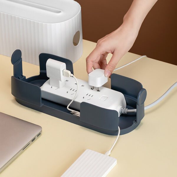 Cable Management Box, Large Cord Organizer Box to Hide Power Strip Wire Case Cable Storage Box Anti Dust Charger Socket Organizer Network Line Storage Bin Charger Wire Management - Image 2