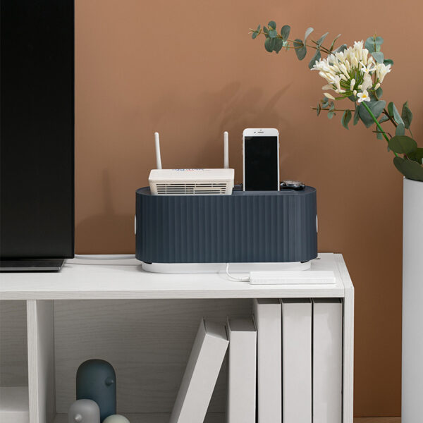 Cable Management Box, Large Cord Organizer Box to Hide Power Strip Wire Case Cable Storage Box Anti Dust Charger Socket Organizer Network Line Storage Bin Charger Wire Management - Image 3