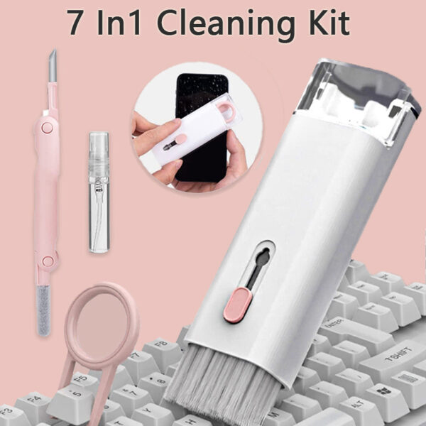 Multifunctional Cell Phone Cleaning Kit, iPhone Cleaning Kit for Charging Port Cleaner Keyboard Cleaning Bluetooth-compatible Headset Cleaning Pen Set Cleaning Tools Cleaner Keycap Puller Kit