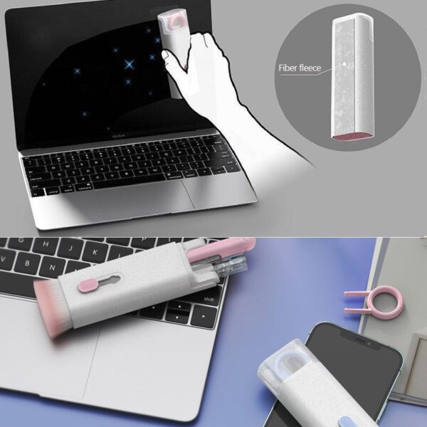Multifunctional Cell Phone Cleaning Kit, iPhone Cleaning Kit for Charging Port Cleaner Keyboard Cleaning Bluetooth-compatible Headset Cleaning Pen Set Cleaning Tools Cleaner Keycap Puller Kit - Image 4